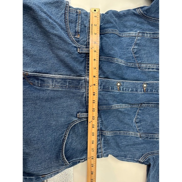 Favorite Daughter The City Dress Denim Jean Long Sleeve Midi Dress Womens 34 - Picture 5 of 14